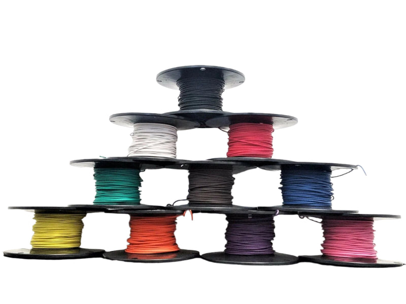 1000' AUTOMOTIVE WIRE 16 AWG HIGH TEMP TXL STRANDED WIRE 10 COLORS 100 FT EA
