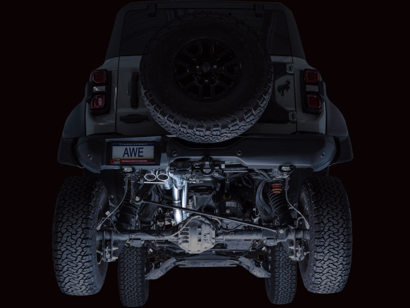 AWE Tuning 22-24 Ford Bronco Raptor 4WD Dual BashGuards Cat-Back SwitchPath Exhaust (No Tips)