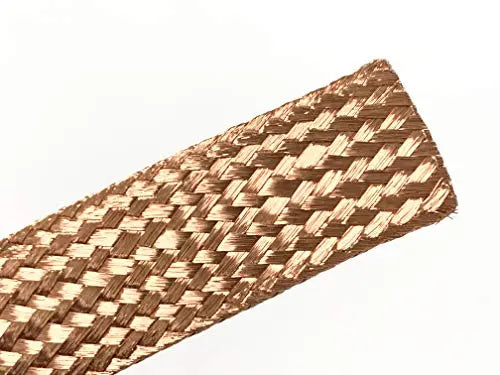 Bare Copper Flat Braid Ground Strap Grounding 1" Width AC/DC WIRE AND SUPPLY