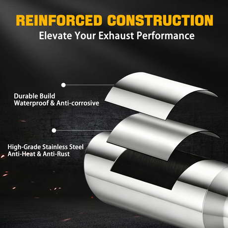 Trucktok 3" Inlet 5" Outlet 12" Overall Length Stainless Steel Bolt On Exhaust Tailpipe Tip TruckTok
