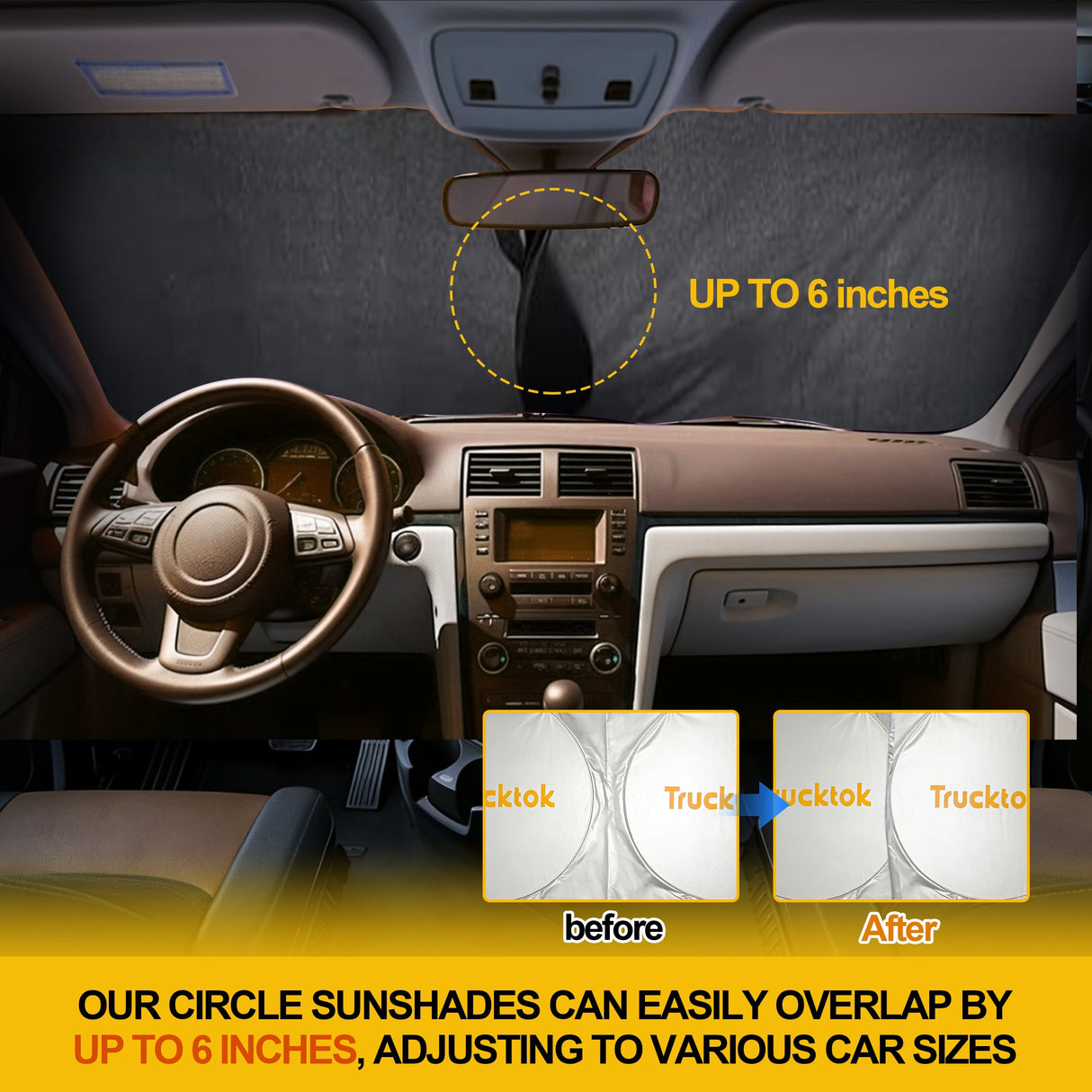 Trucktok Specially Customized  Universal Windshield Sunshade Summer Interior Cooler Auto Sun Protector TruckTok