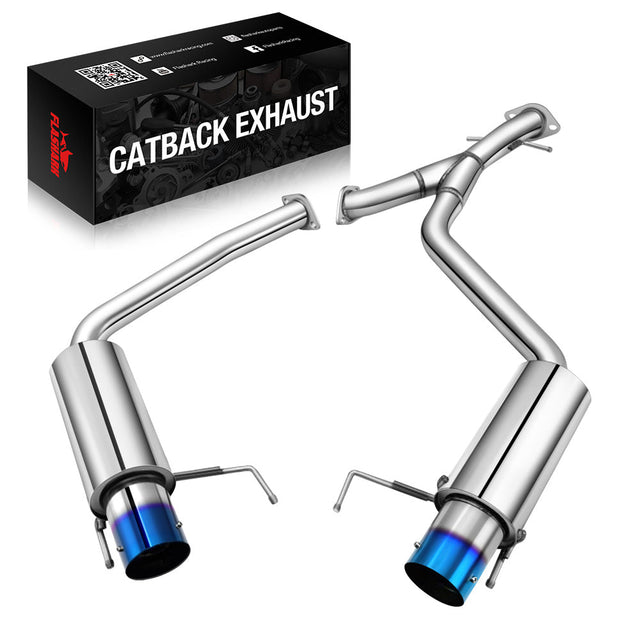 Catback Exhaust System For 2006-2013 Lexus IS250 IS350 V6 Sedan w/ Burnt Tip Flashark