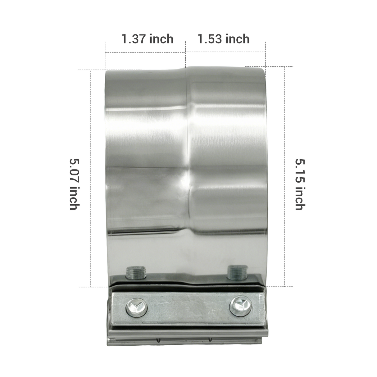 Trucktok 4"/5" Stainless Steel Exhaust Clamp Muffler Clamp Lap Joint Band Clamp Universal TruckTok