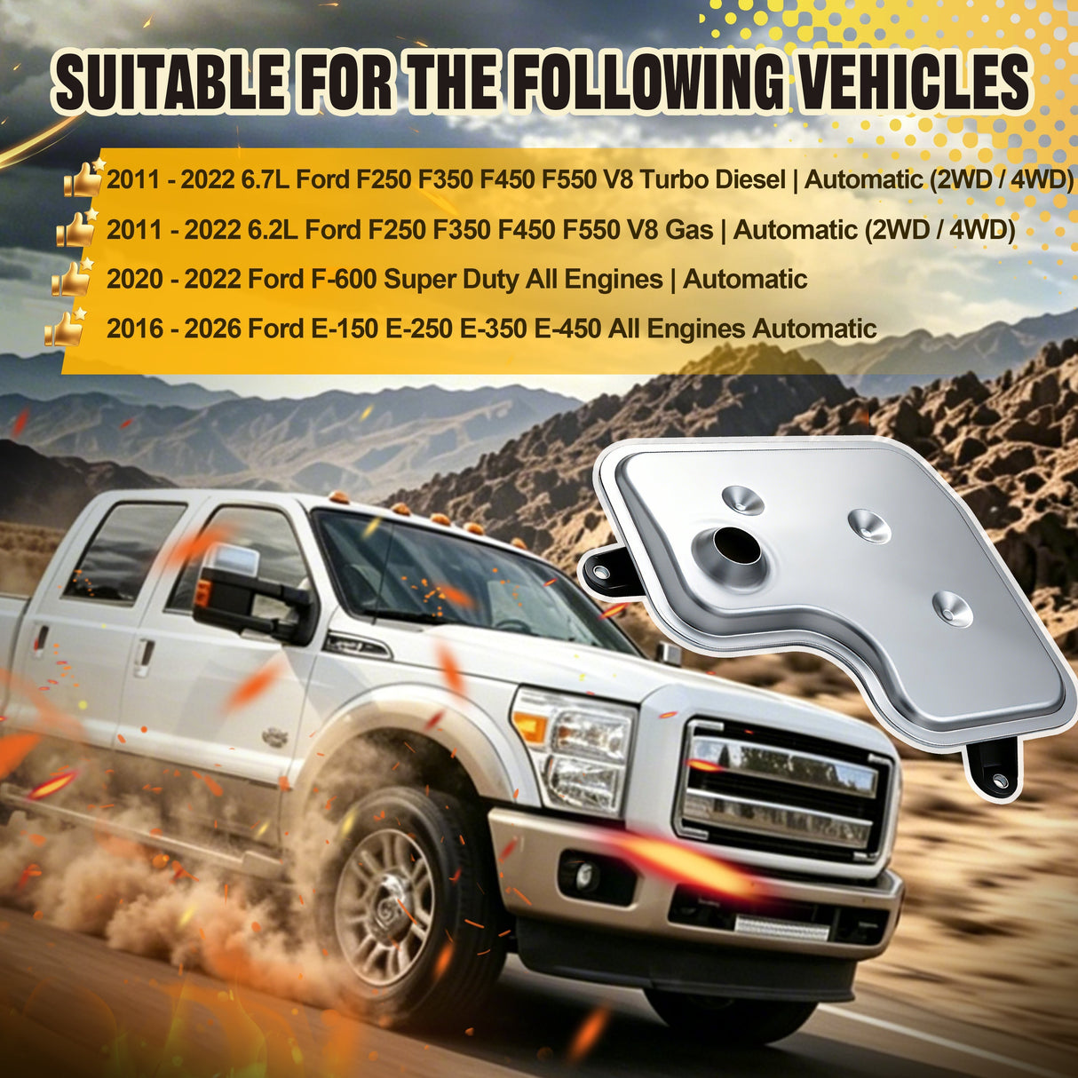 Trucktok 2011-2022 6.7L Ford Powerstroke Transmission Filter Replaces FT187(BC3Z7A098B) TruckTok