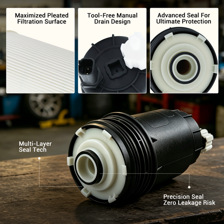 Trucktok 2007-2009 6.7L Dodge Ram Fuel Water Separator Filter Replaces FS43257 TruckTok