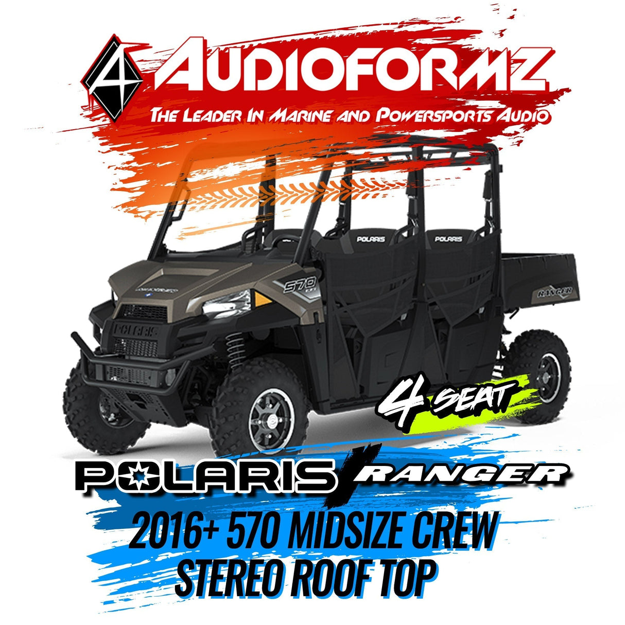 2016+ Polaris Ranger Crew 570 Midsize Stereo Tops (4-Seat) Polaris