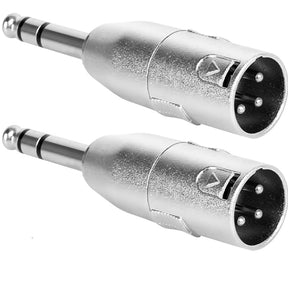 6.35mm 1/4" Male to XLR Male Adapter TekShack