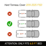Trucktok 2015-2025 Ford F150 6.5FT Hard Tri-Fold Tonneau Cover Truck Bed Pickup TruckTok