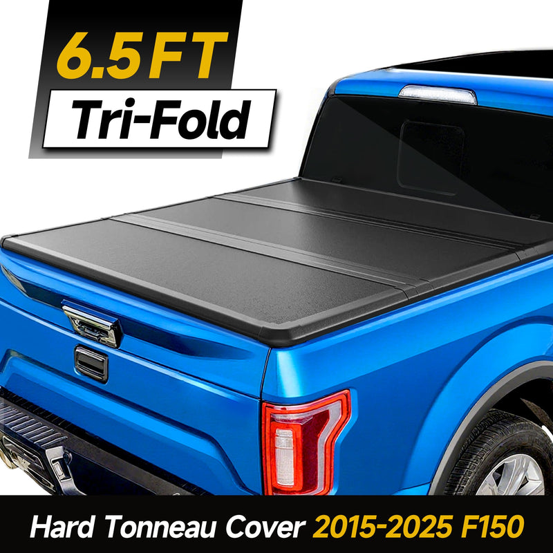 Trucktok 2015-2025 Ford F150 6.5FT Hard Tri-Fold Tonneau Cover Truck Bed Pickup