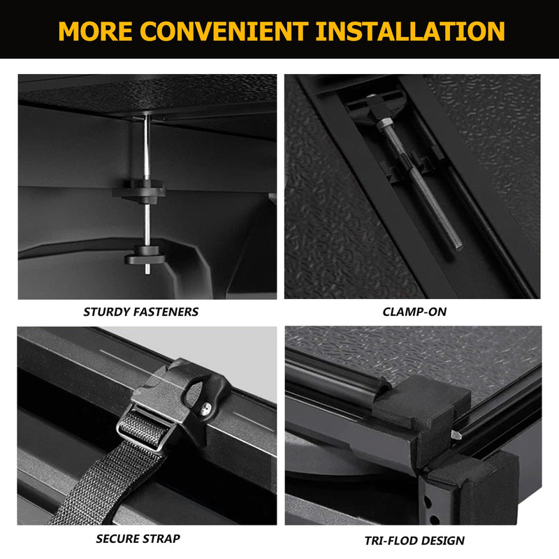 Trucktok 2015-2025 Ford F150 6.5FT Hard Tri-Fold Tonneau Cover Truck Bed Pickup