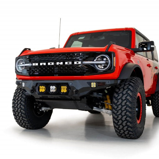 Addictive Desert Designs Bomber Front Bumper w/ Baja Designs LP4 Mounts and D-Rings | 2021+ Ford Bronco