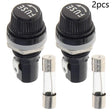 2-20 Amp Fuse Holder-Panel Mt Glass Cyl 1 pack Midwest Fastener/Noble