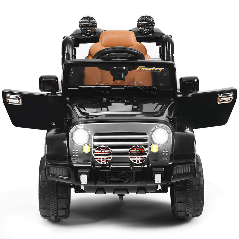 12V Electric Ride-On Truck for Kids in Green, Black, or Camouflage