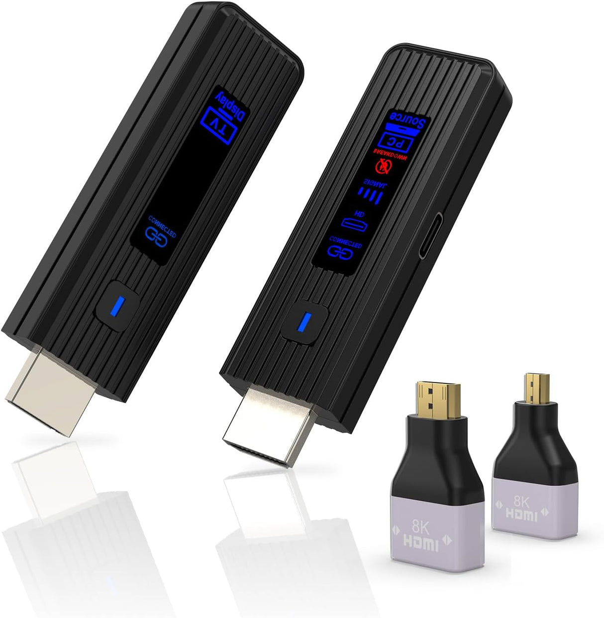 Wireless HDMI Transmitter & Receiver Kit – 360FT/110M HDMI Extender, 4K Decode, 1080P@60Hz Output, LED Display, 2.4G/5.8G Plug & Play Streaming for Laptop, PC, TV Box, Monitor & Projector TekShack