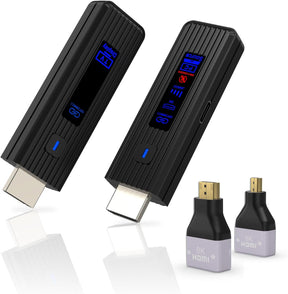 Wireless HDMI Transmitter & Receiver Kit – 360FT/110M HDMI Extender, 4K Decode, 1080P@60Hz Output, LED Display, 2.4G/5.8G Plug & Play Streaming for Laptop, PC, TV Box, Monitor & Projector TekShack