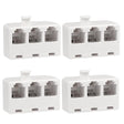 3 Way Telephone Splitter Wall Jack Adapter, White, 1 Male to 3 Converter Cable RJ11 6P4C Telephone Adapter TekShack