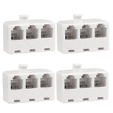 3 Way Telephone Splitter Wall Jack Adapter, White, 1 Male to 3 Converter Cable RJ11 6P4C Telephone Adapter TekShack