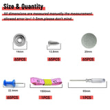 GOOSLA Auto Roof Snap Rivets Headliner Repair Kit 65 Set Grey Flannelette A1103