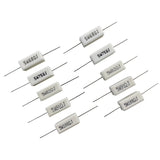 Ceramic Cement Resistor 5W ±5% Power Resistor, Wirewound Ceramic Case, 5 Watt Fixed Resistor, 0.01 Ohm to 100 Ohm TekShack