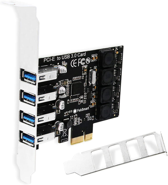 FebSmart PCIe 4-Port SuperSpeed USB 3.0 Expansion Card (FS-U4L-Pro) Black FebSmart