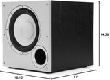 Polk Audio PSW10 10-Inch Powered Subwoofer with Power Port Technology, 100W Max Power, Deep Bass Compact Home Theater Speaker,  Black TekShack