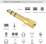 3.5mm to 1/4" Stereo Audio Adapter Gold Plated TekShack