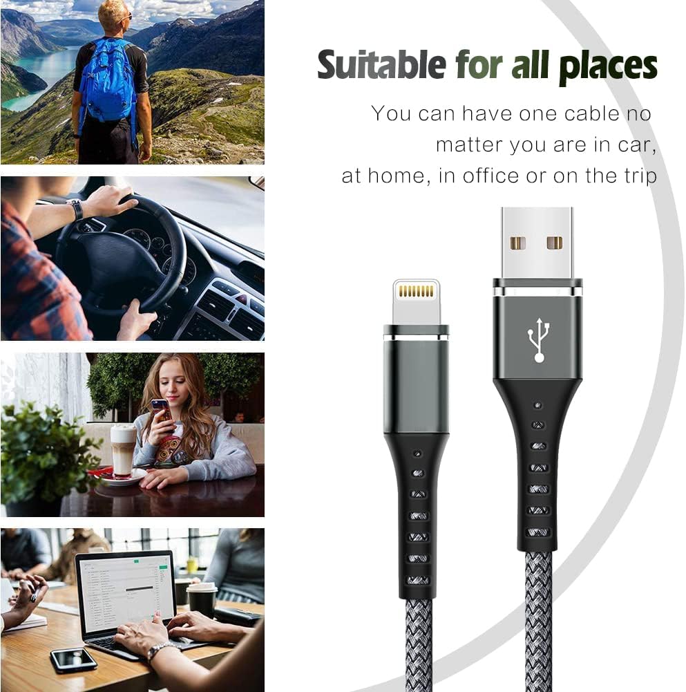 iPhone Lightning Cable 3FT Fast Charger – 1-Pack (Random Color) TekShack