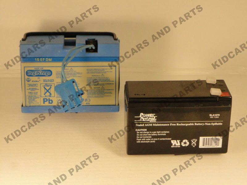 12V Slim Battery Replacement for Peg Perego - No Wires or Plugs Needed!