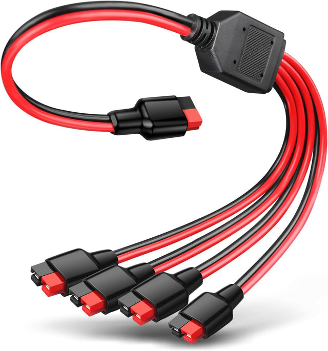 Anderson 1-to-4 Y Splitter Cable Solar Panel Parallel Connector 18.5" (1 Per Pack) TekShack