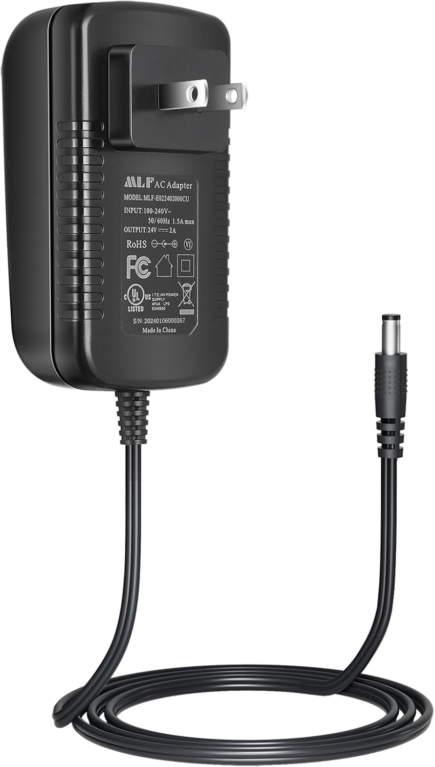 AC to DC 24V 2A Power Supply Adapter TekShack