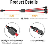 Anderson 1-to-4 Y Splitter Cable Solar Panel Parallel Connector 18.5" (1 Per Pack) TekShack