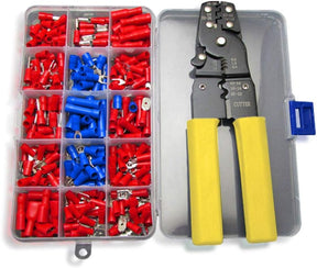 Crimper Pliers & Cable Wire Cutter Tool with 230 Terminal Connector Kit – 0.5~6.0mm² / AWG 23-10 TekShack