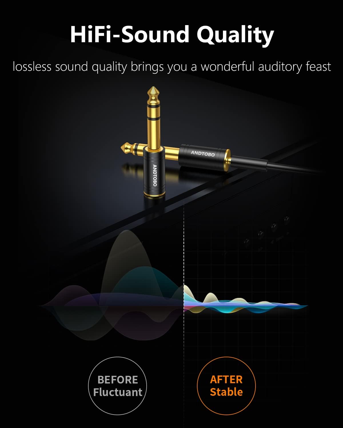 1/4 in (6.35mm) Male to 1/8 in (3.5mm) Female Stereo Audio Adapter ANDTOBO