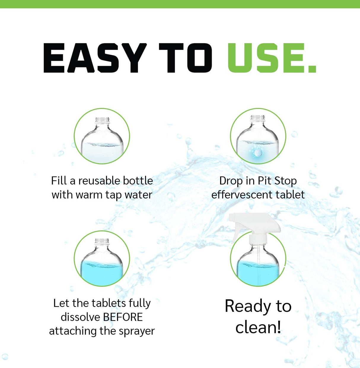 WASH&WHIPS Pit Stop Glass Cleaner / All Surface Cleaner Refill Tablets (Makes 5 Gallons) WASH & WHIPS