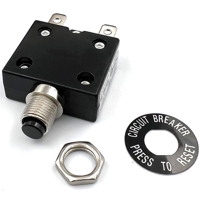 15 Amp Push Button Thermal Circuit Breaker 12-50V DC 125-250V Volt AC 15A TekShack