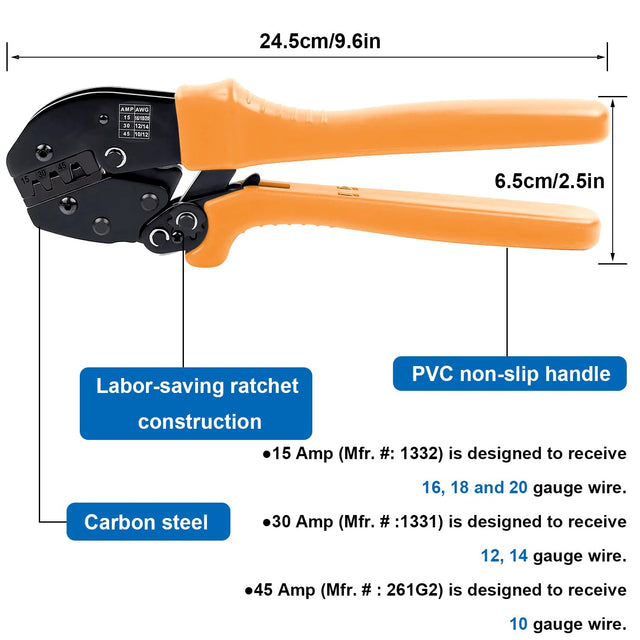 smseace Power Pole Crimper for 15Amp/30Amp/45Amp Power Pole connectors 20-10AWG Power Pole Crimping Tool TekShack