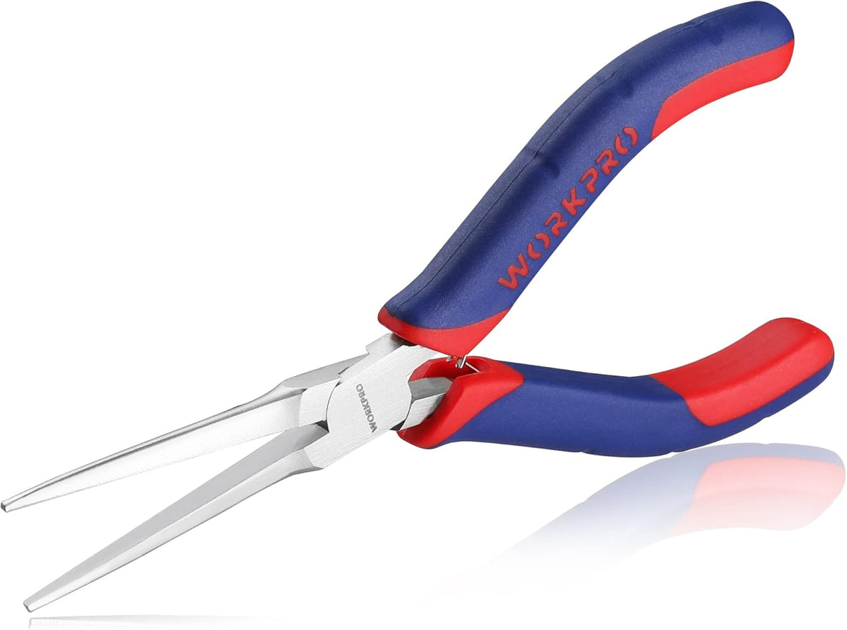 WorkPro Needle Nose Pliers 6 Inches with Extra Long Smooth Jaw TekShack