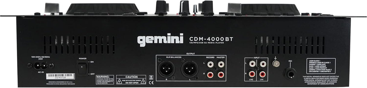 Gemini CD/USB  Media Player with Bluetooth (Black) CDM-4000BT Gemini