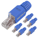 RJ45 CAT6A Tool-Free Plug – 6 Pack, Gold-Plated UTP for 23–26AWG VCELINK