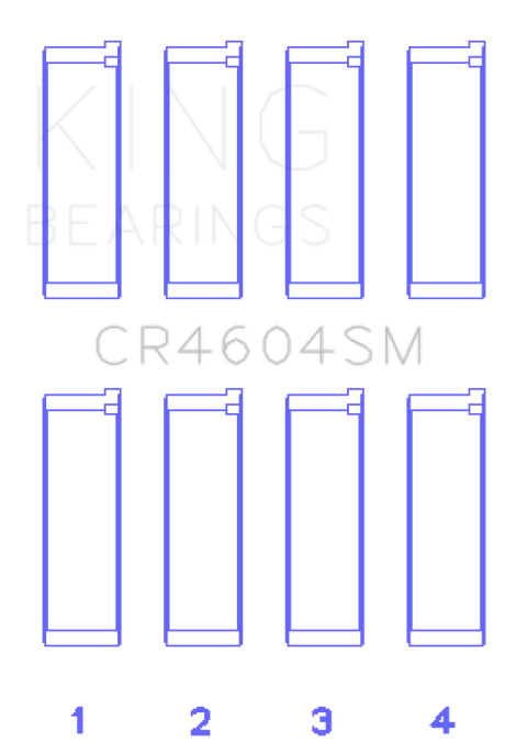 Jeu de roulements de bielle King Engine Bearings Ford 2.3L Duratec Mazda L3-Vdt Mzr Turbo (taille +0,75 mm)