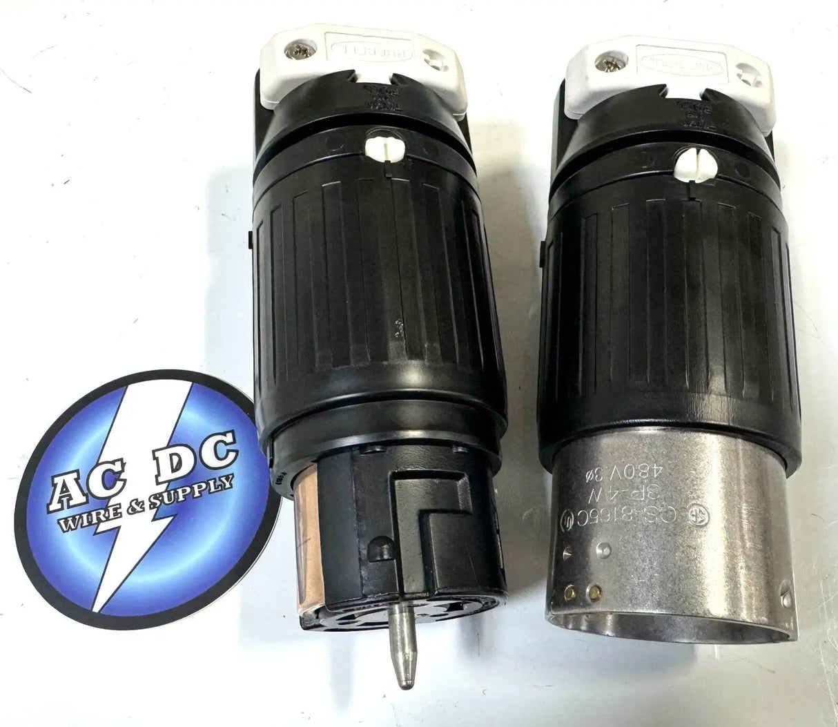 Hubbell CS8164C/CS8165C Locking Connector, 50 amp, 480V, 3 Pole and 4W set m/f Hubbell