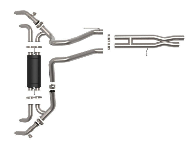 Système d'échappement Cat-Back en acier inoxydable aFe 21-22 Jeep Wrangler JL Vulcan Series