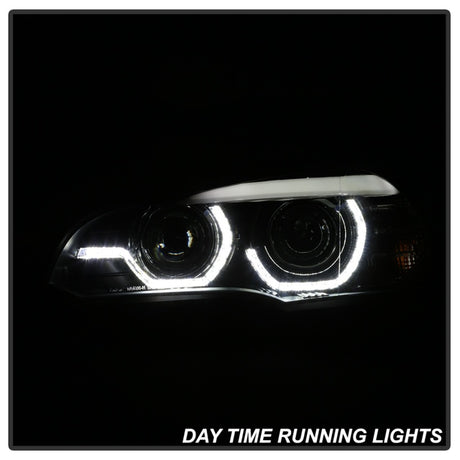 Phares de projecteur Spyder 07-10 BMW X5 E70 (modèles HID uniquement) - Noir PRO-YD-BMWE7007-AFSHID-BK