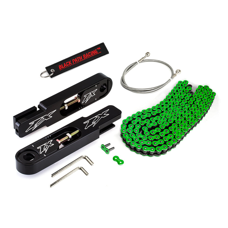 2006-2011 Kawasaki Ninja ZX-14R 5-9" Swingarm Extension with Brake Line and Chain