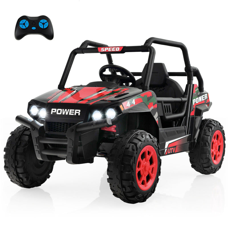 Electric Off-Road UTV for Kids with Remote Control, LED Lights, and Music - 12V