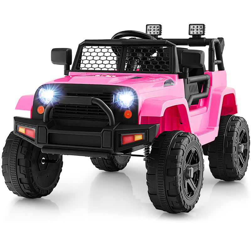 Electric Ride-On Truck for Kids with Remote Control, Music, and Lights - 12V