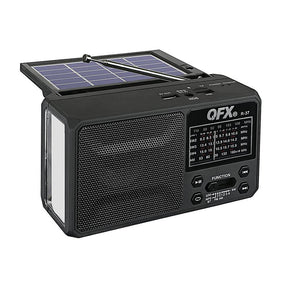 QFX® R-37 Portable AM/FM/SW Radio with Bluetooth®, Flashlight & Solar Panel TekShack