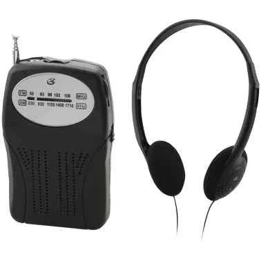 GPX® Portable AM/FM Radio with Wired Headphones TekShack