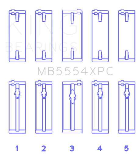 King Engine Bearings Toyota 3Sgte/16V 2.0L (Size +.026mm) Main Bearing Set