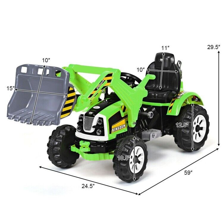 66 lbs Durable 12V Battery-Powered Kids Ride-On Dumper Truck in Green